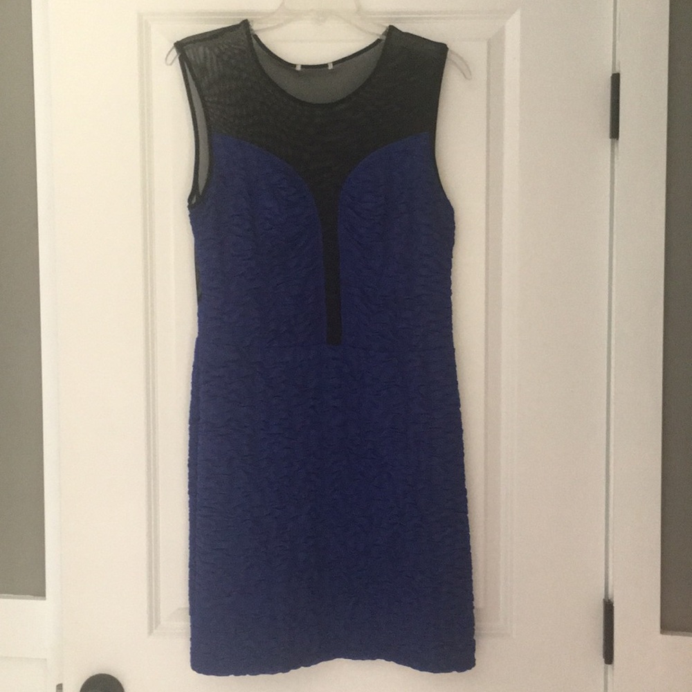 Blue sheer chest dress